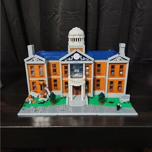 Building Block Set with Blue and Orange Design